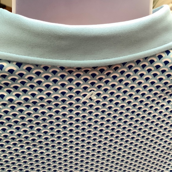 Redvanly Athletic Luxury Men's Blues and White Print Polo Shirt Sz M… - Picture 5 of 6